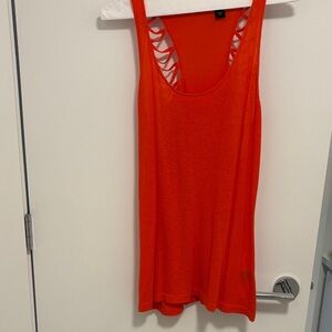 Orange camisole with open back design